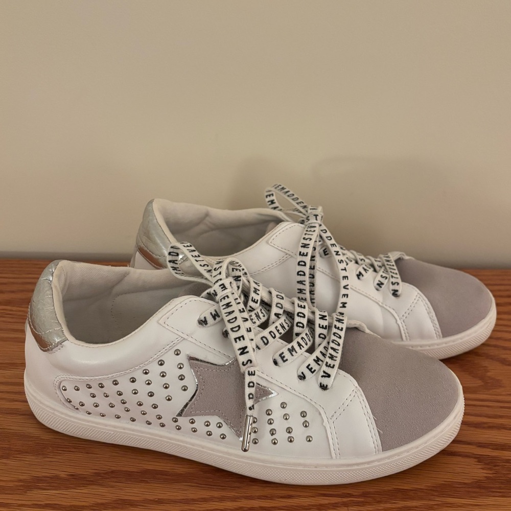 Steve Madden Womens Amalfi AMLF01S1 White Leather Casual Shoes Sneakers Size 8
